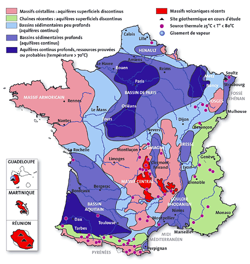 Ressources géothermiques France